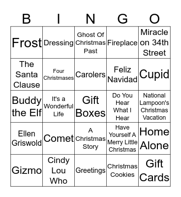 SANTA BINGO Card