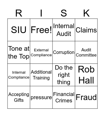 Compliance Training Bingo Card
