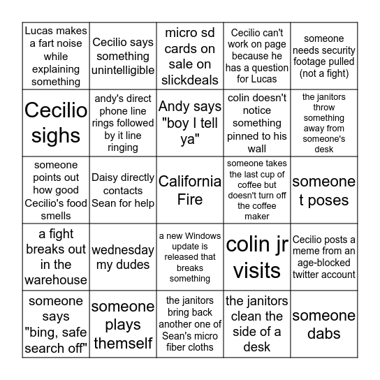 IT Bingo Card