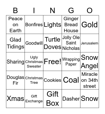 Christmas Bingo Card