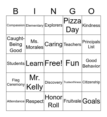 Discovery Bingo Card