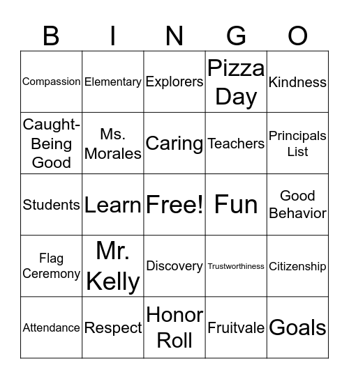 Discovery Bingo Card