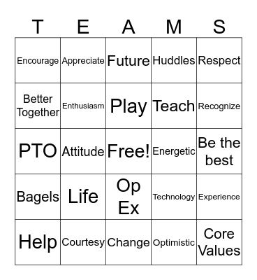 Op Ex BINGO Card