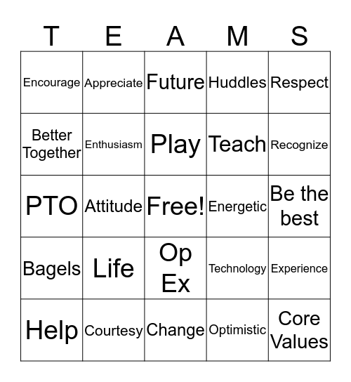 Op Ex BINGO Card