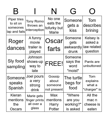 Thanksgiving Bingo!!!!! Bingo Card