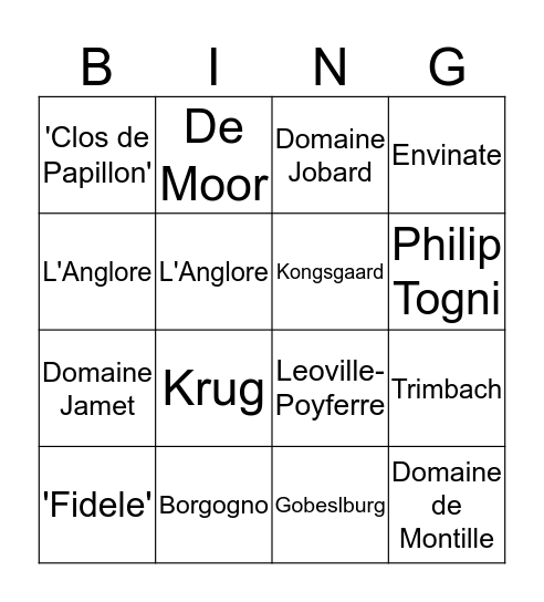RARE BINGO Card