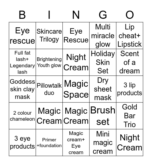 Magic Bingo Card