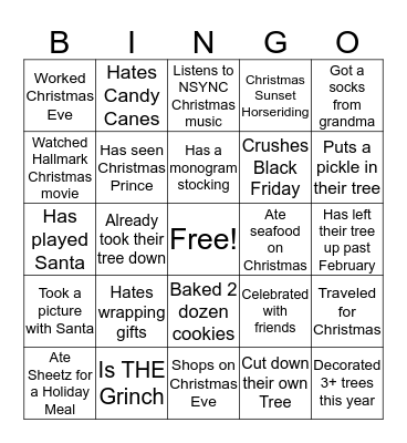 Christmas-fil-A Bingo Card