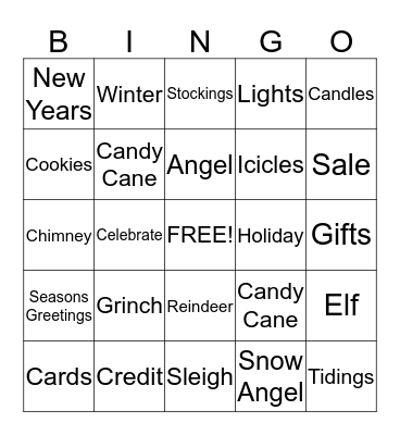 Holiday Bingo Card