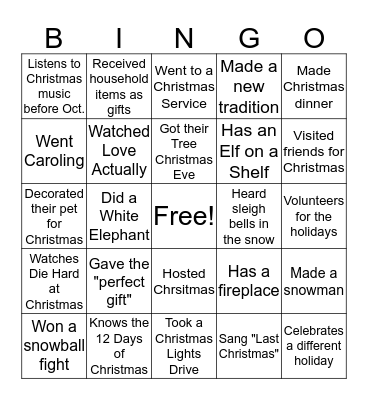 Christmas-fil-A Bingo Card