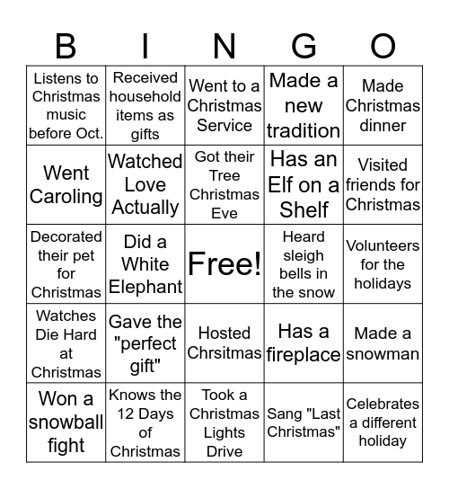 Christmas-fil-A Bingo Card