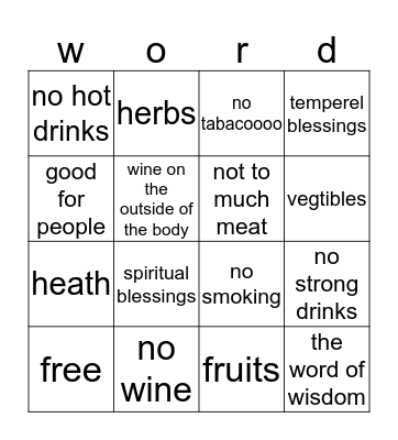 the Bingo Card