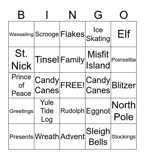 Merry Christmas!  Bingo Card