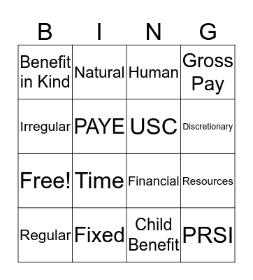 Business Bingo Card