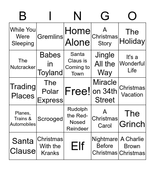 CHRINGO Bingo Card