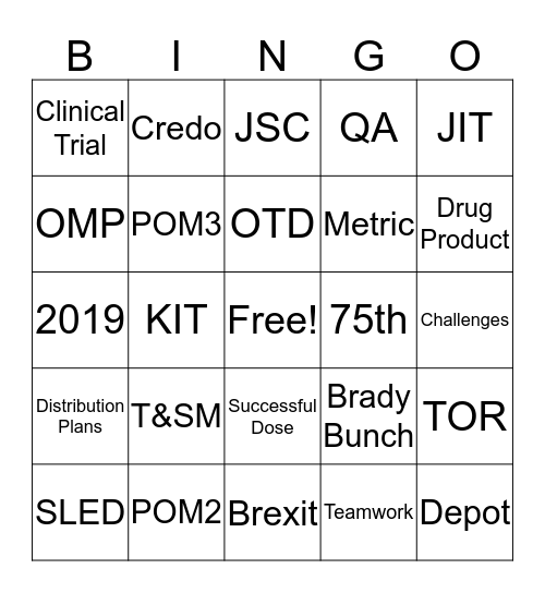 T&SM Bingo Card