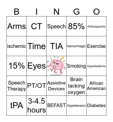 STROKE  Bingo Card