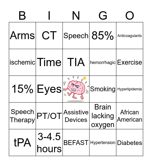 STROKE  Bingo Card