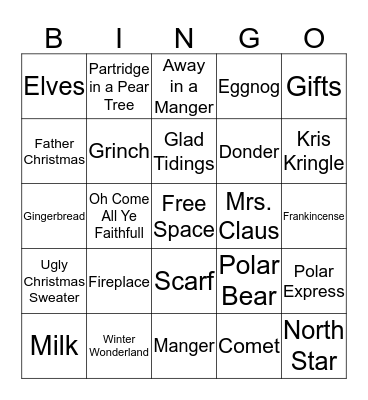Christmas Bingo Card