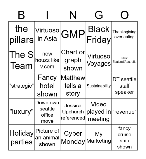 November staff meeting Bingo Card