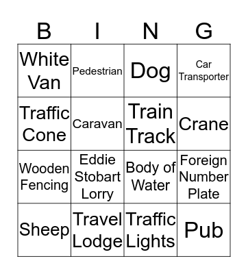 Bus Bingo 2018 Bingo Card