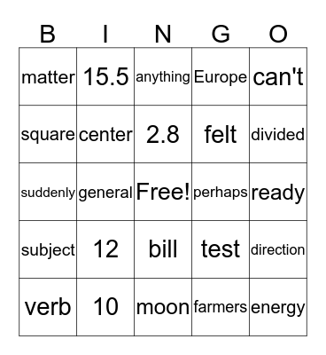 Standard 6.NS3  Fluently add, subtract, multiply, and divide multi-digit decimals using the standard algorithm for each operation. Bingo Card