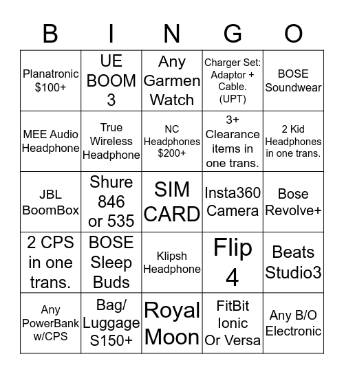 December MCO-SB1 Contest Bingo Card