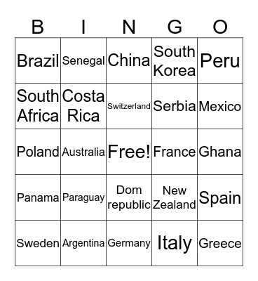 International Huskies Bingo Card