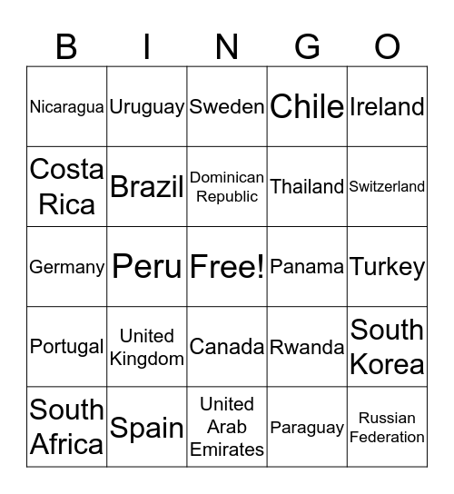 Huskies Go Abroad! Bingo Card