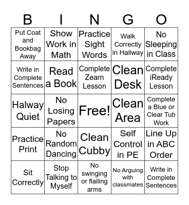 Jessyon's Challenge Bingo Card