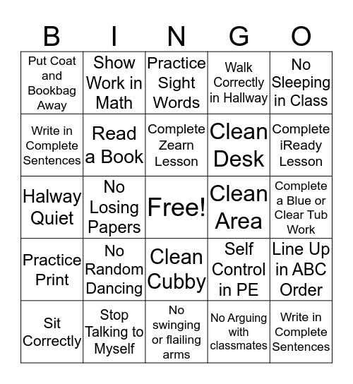 Jessyon's Challenge Bingo Card