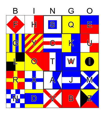 Nautical Flags Bingo Card