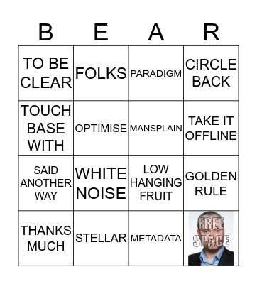 Jer Bear Bingo Card
