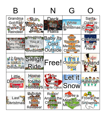 Holiday Music Bingo Card