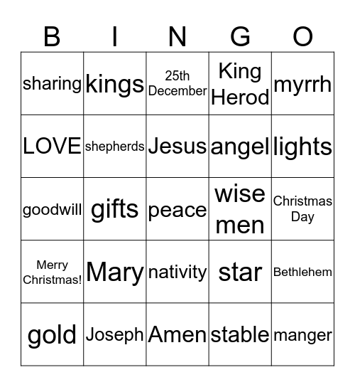 Christmas Bingo Card