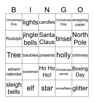 CHRISTMAS!! Bingo Card