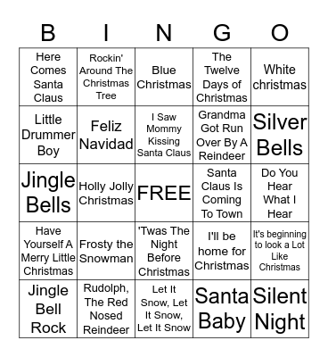 CHRISTMAS CAROLS Bingo Card