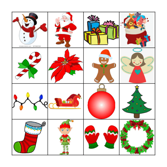 Juego de Navidad Bingo Card