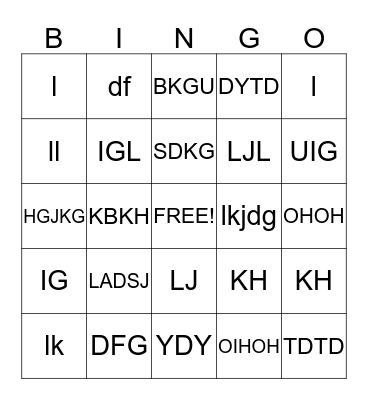 THANKSGIVING Bingo Card