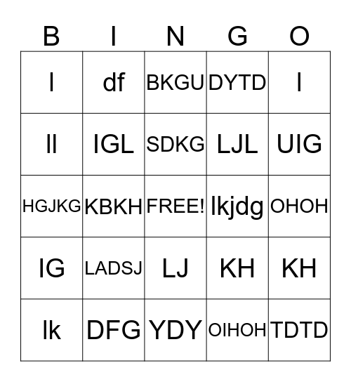 THANKSGIVING Bingo Card