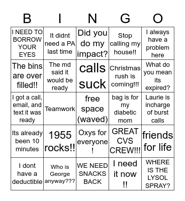 1955 ROCKS THE BINGO Card