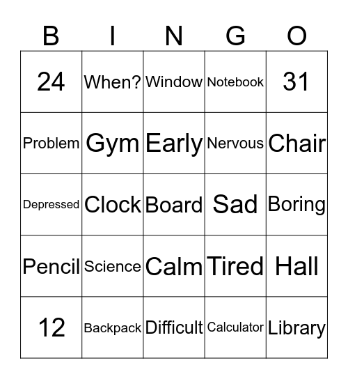 Unidad 2 Bingo Card