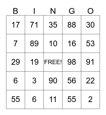 Bingo for awesome people! Bingo Card