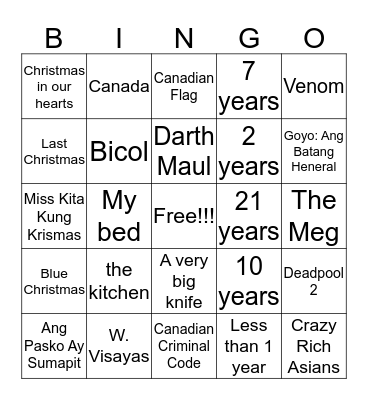 IRCC's Christmas People's bingo!!! Bingo Card