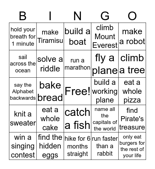 Do you think  Bingo Card