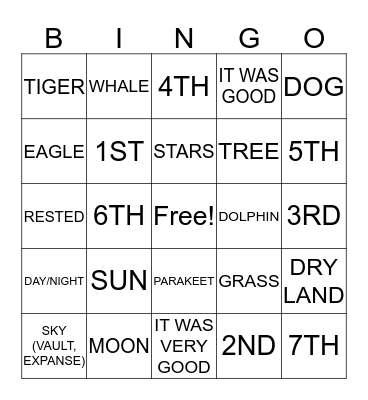CREATION Bingo Card