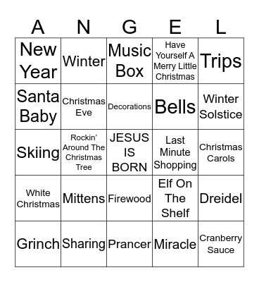 JINGLE Bingo Card