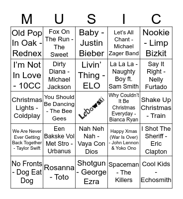 105 Bingo Card