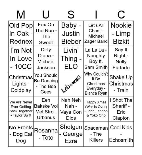 105 Bingo Card