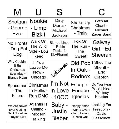 109 Bingo Card